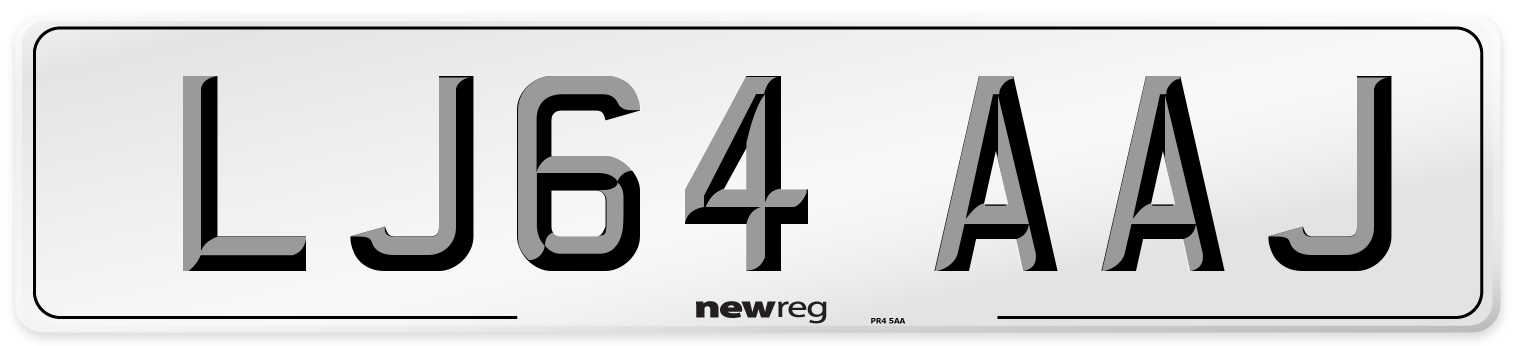 LJ64 AAJ Number Plate from New Reg